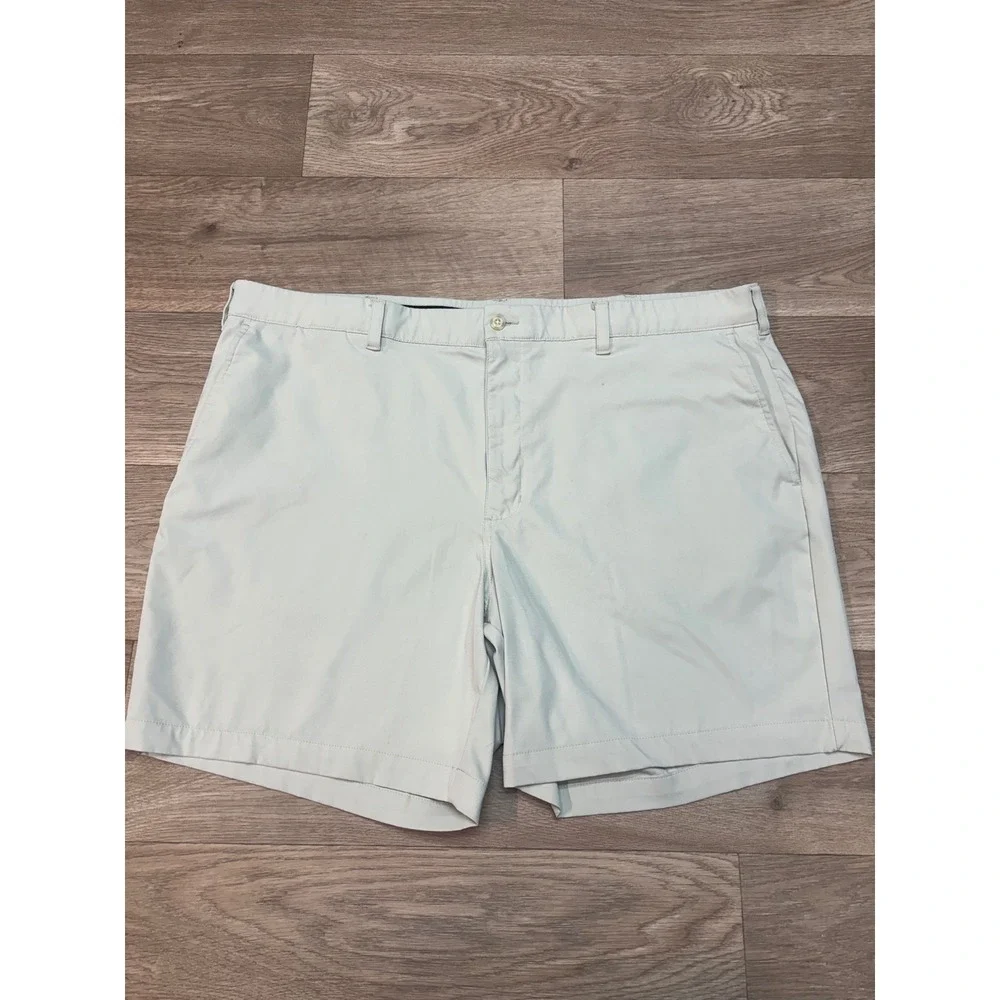 PGA Tour Mens Golf Shorts Size 42 Khaki Performance Flat Front Activewear